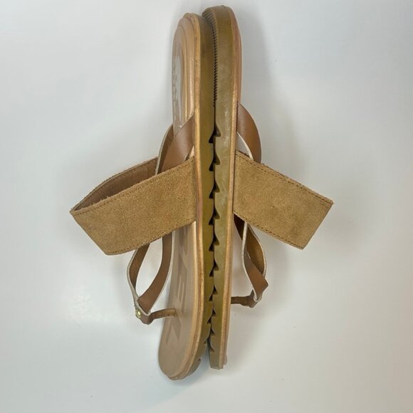 Sorel Ella II Easy Flip Sandals • Tan Leather - size 9.5 - Picture 6 of 8